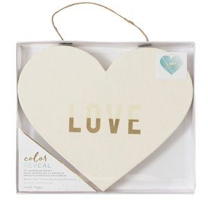 Color Reveal DIY Watercolor Heart Panel: LOVE NIB